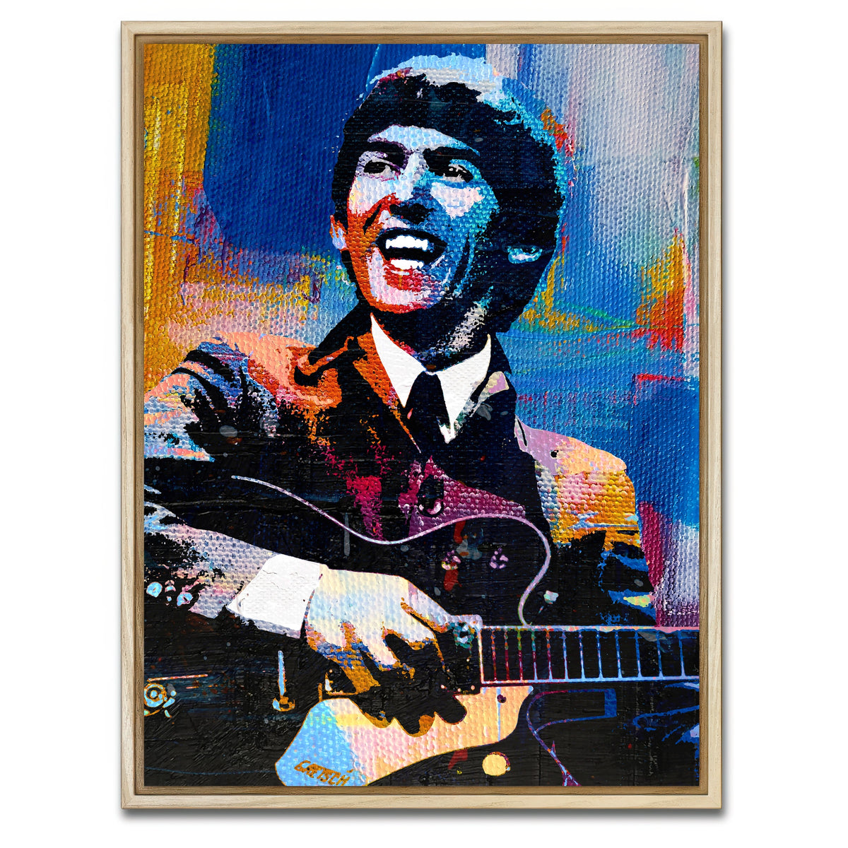 AUTO-MOCKUP WHITE | George Harrison Beatles | 1 Piece | Natural Framed Canvas | group=3x4