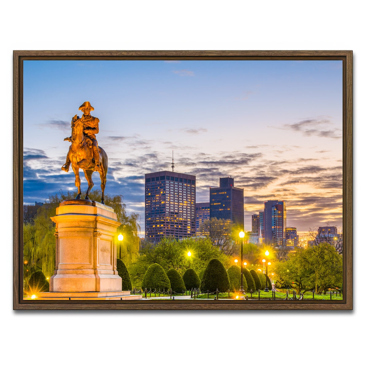 AUTO-MOCKUP WHITE | George Washington Statue | 1 Piece | Walnut Framed Canvas | group=4x3