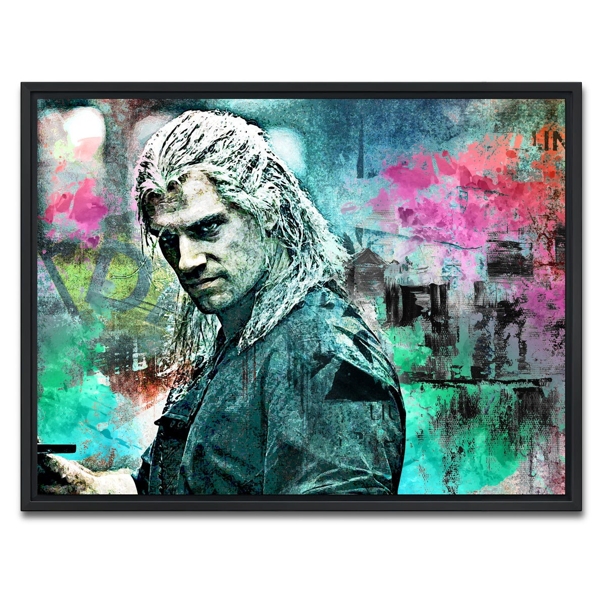 AUTO-MOCKUP WHITE | Geralt of Rivia | 1 Piece | Black Framed Canvas | group=4x3