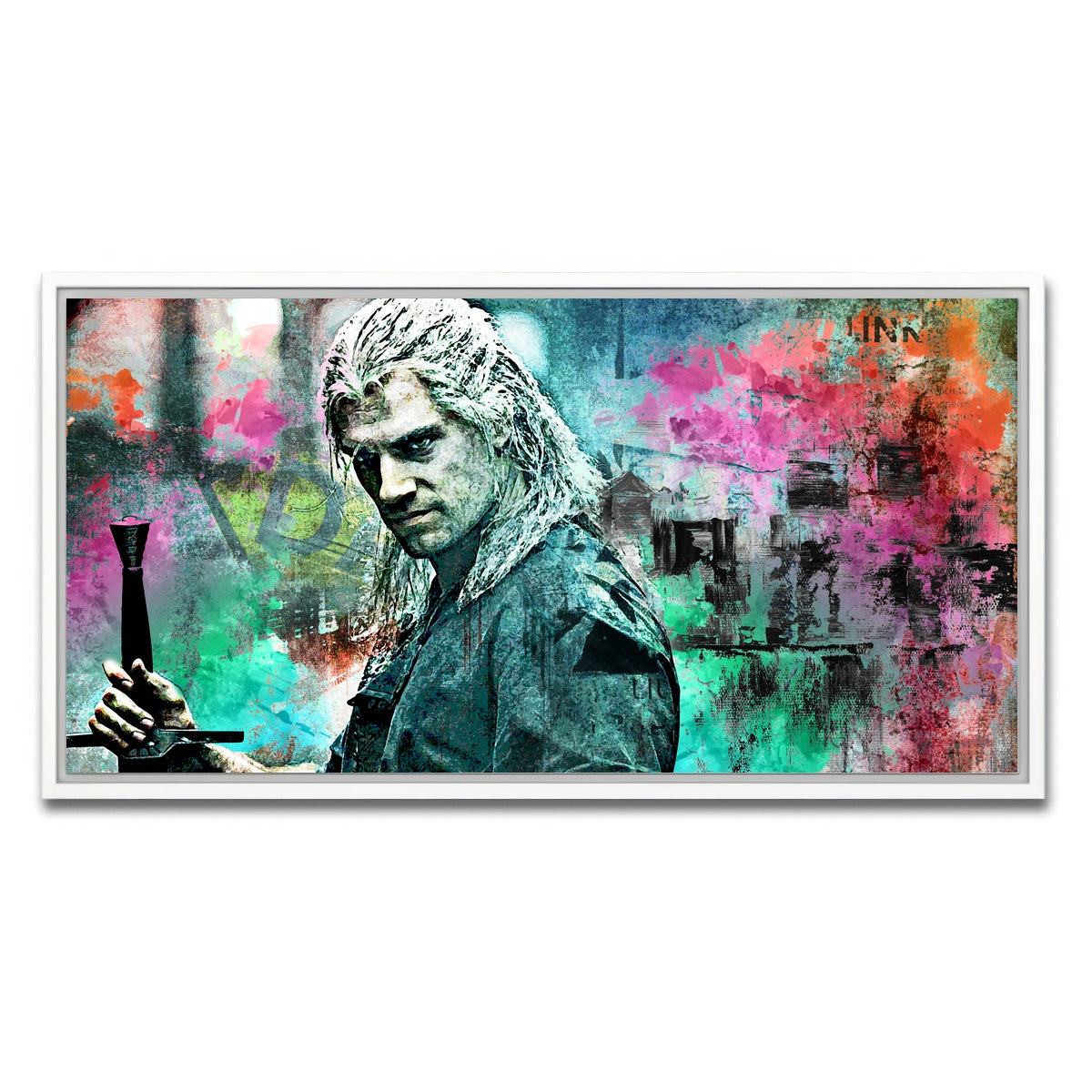 AUTO-MOCKUP WHITE | Geralt of Rivia | 1 Piece | White Framed Canvas | group=2x1