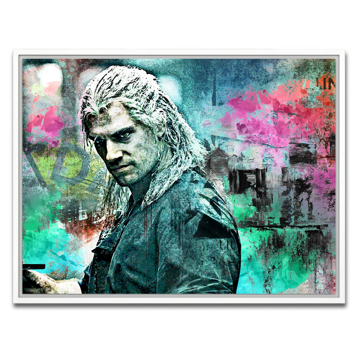 AUTO-MOCKUP WHITE | Geralt of Rivia | 1 Piece | White Framed Canvas | group=4x3