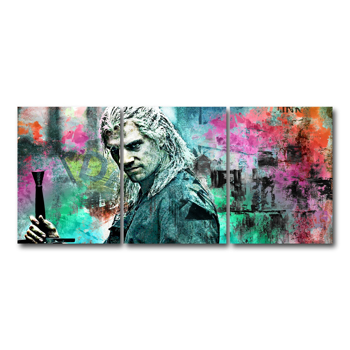 AUTO-MOCKUP WHITE | Geralt of Rivia | 3 Piece | Gallery Wrap Canvas | group=18x24