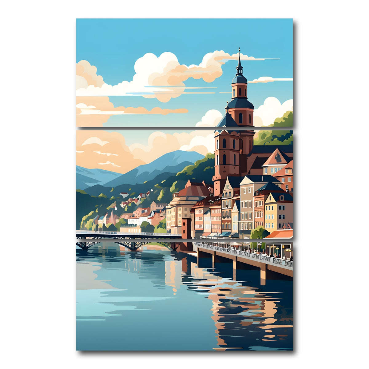 AUTO-MOCKUP WHITE | Germany - Heidelberg | 3 Piece | Gallery Wrap Canvas | group=12x24_stacked