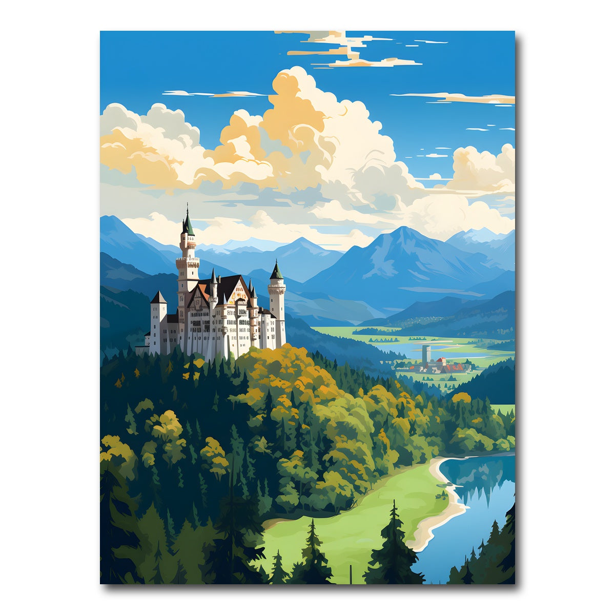 AUTO-MOCKUP WHITE | Germany - Neuschwanstein Castle | 1 Piece | Gallery Wrap Canvas | group=3x4