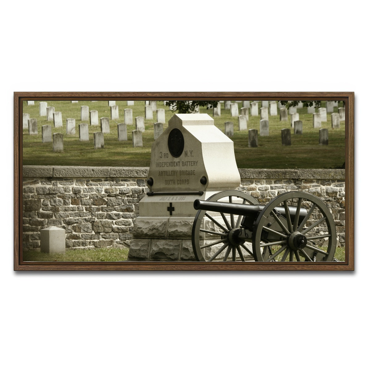 AUTO-MOCKUP WHITE | Gettysburg National Military Park | 1 Piece | Walnut Framed Canvas | group=2x1