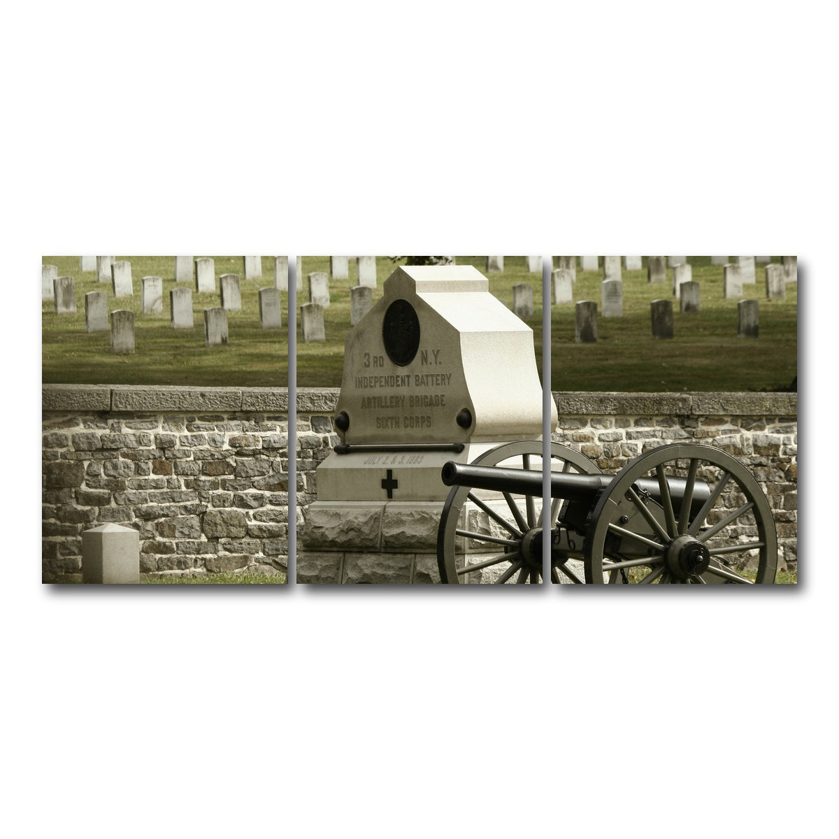 AUTO-MOCKUP WHITE | Gettysburg National Military Park | 3 Piece | Gallery Wrap Canvas | group=18x24