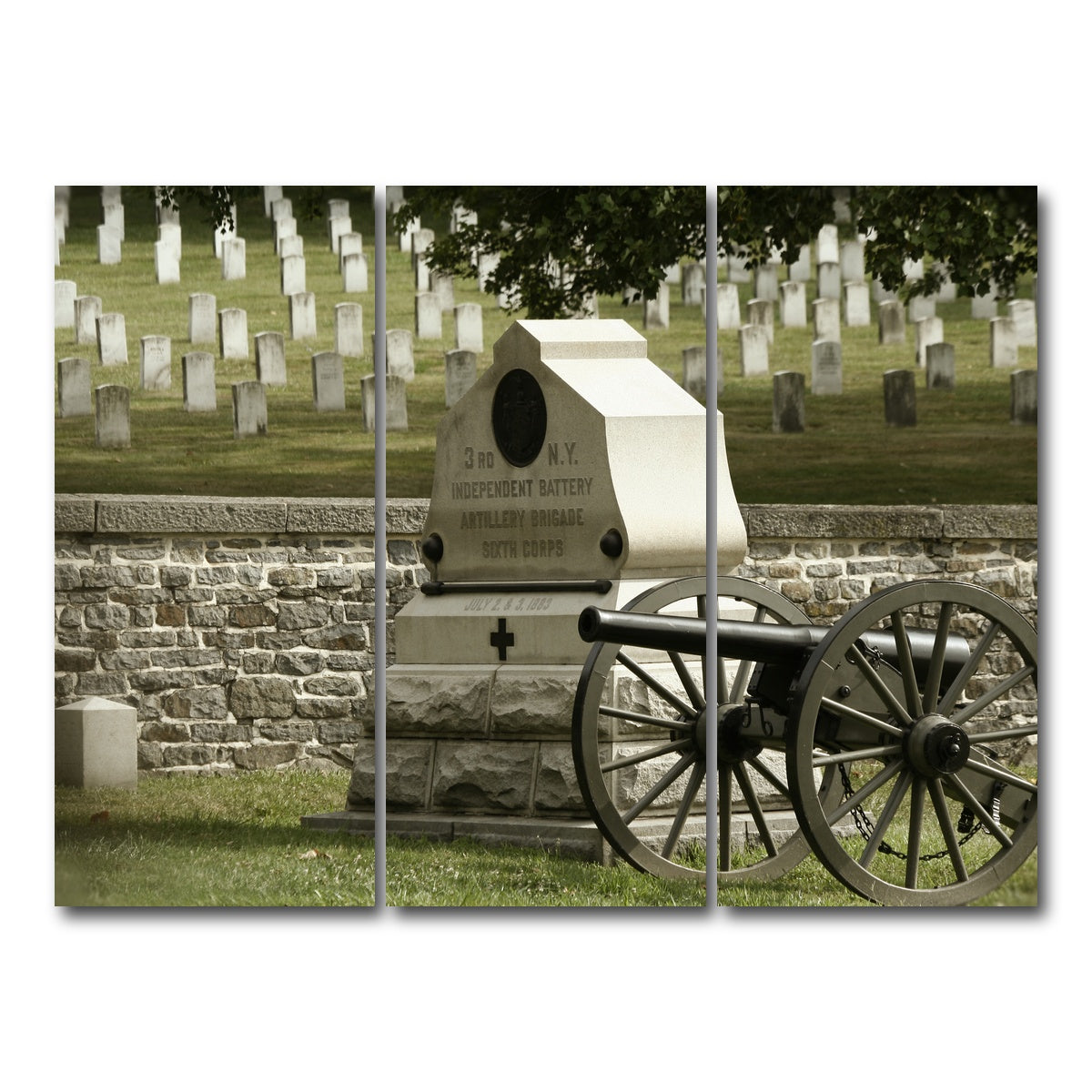AUTO-MOCKUP WHITE | Gettysburg National Military Park | 3 Piece | Gallery Wrap Canvas | group=8x18