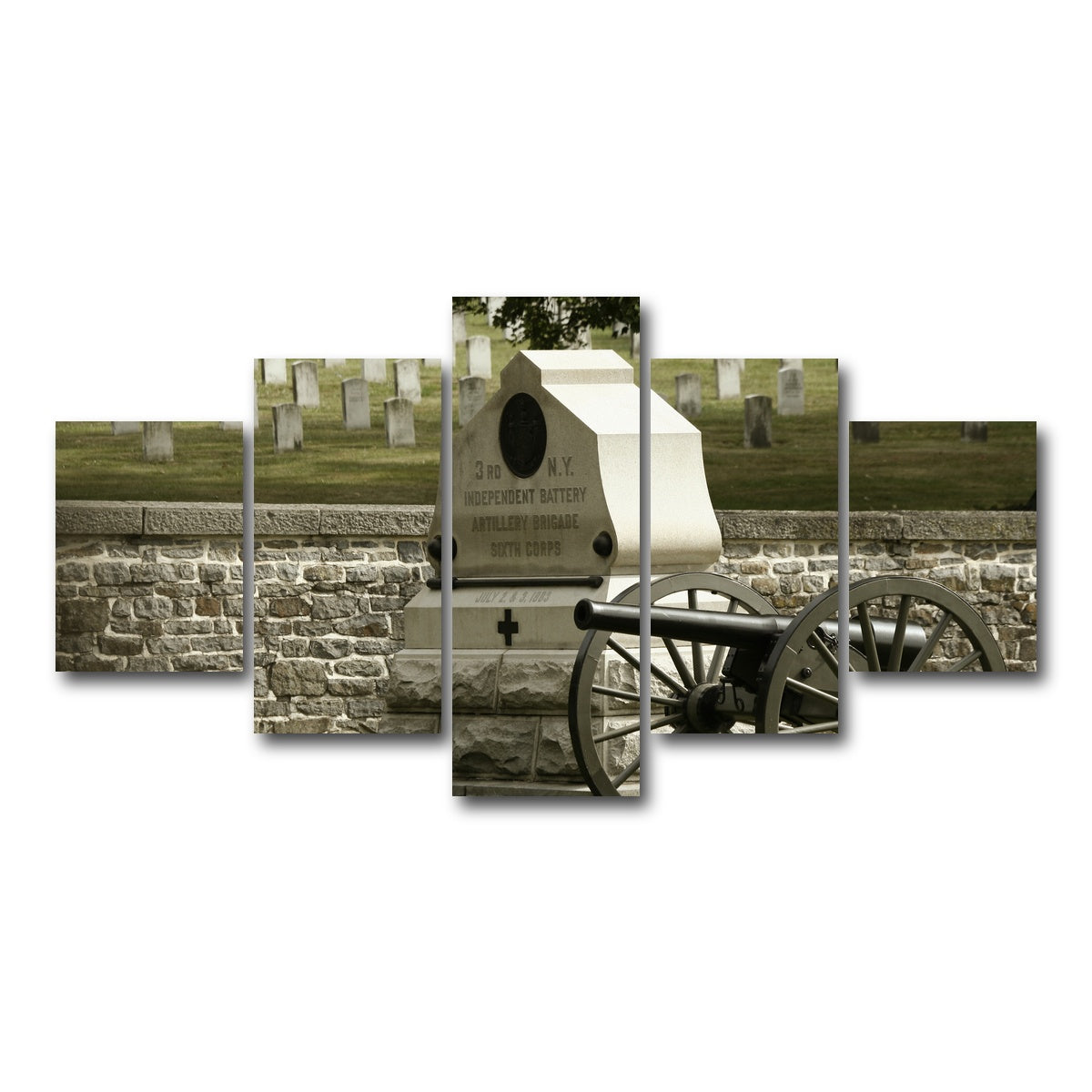 AUTO-MOCKUP WHITE | Gettysburg National Military Park | 5 Piece | Gallery Wrap Canvas | group=5_short