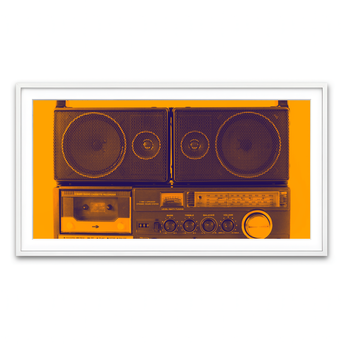 Framed Print 2x1 White