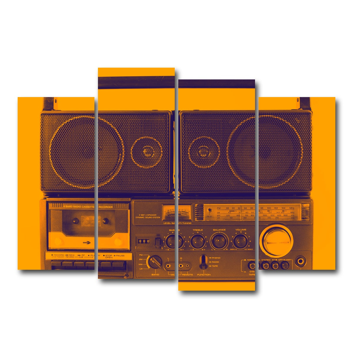 AUTO-MOCKUP WHITE | Ghettoblaster | 4 Piece | Gallery Wrap Canvas | group=4_normal