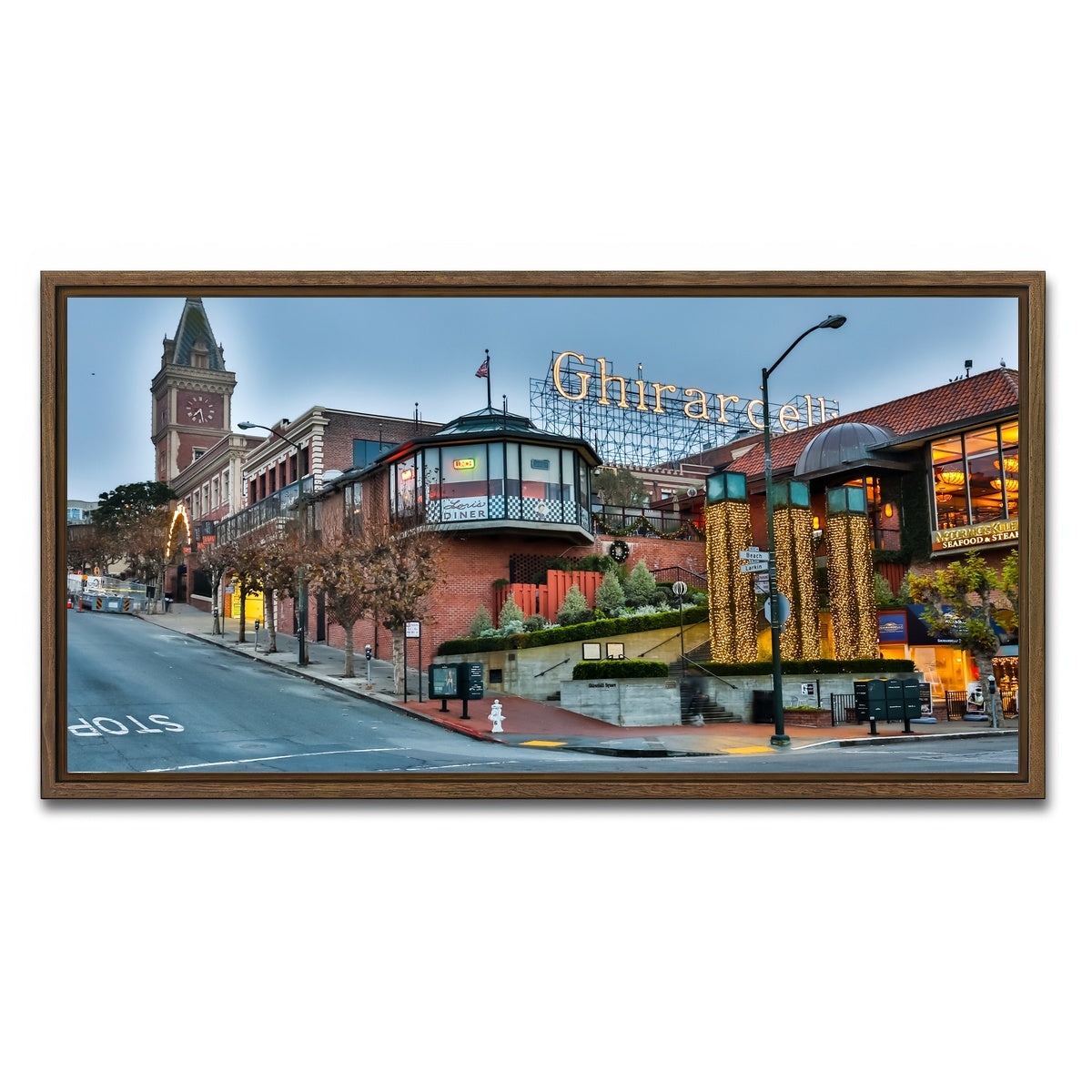 AUTO-MOCKUP WHITE | Ghirardelli Square | 1 Piece | Walnut Framed Canvas | group=2x1