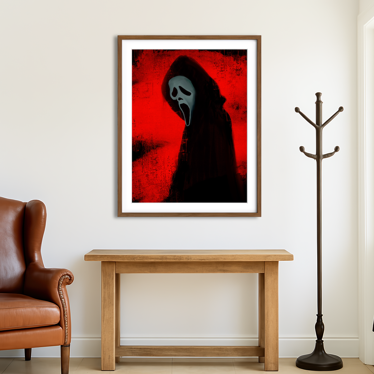 AUTO-MOCKUP ROOM | Ghost Face Portrait Wall Art