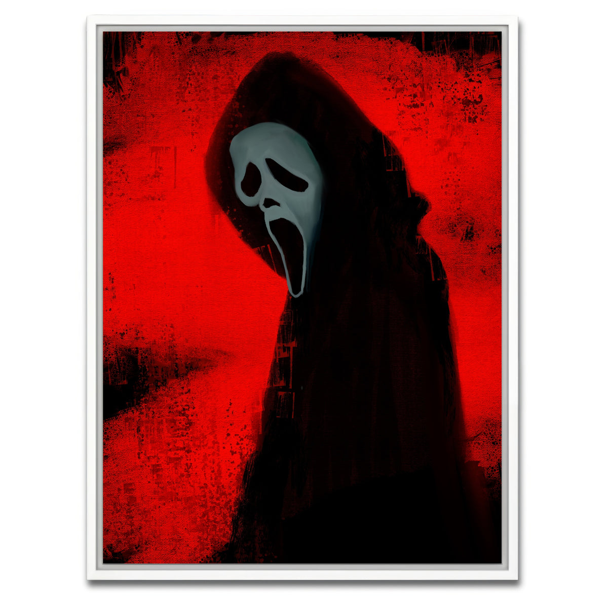AUTO-MOCKUP WHITE | Ghost Face portrait | 1 Piece | White Framed Canvas | group=3x4