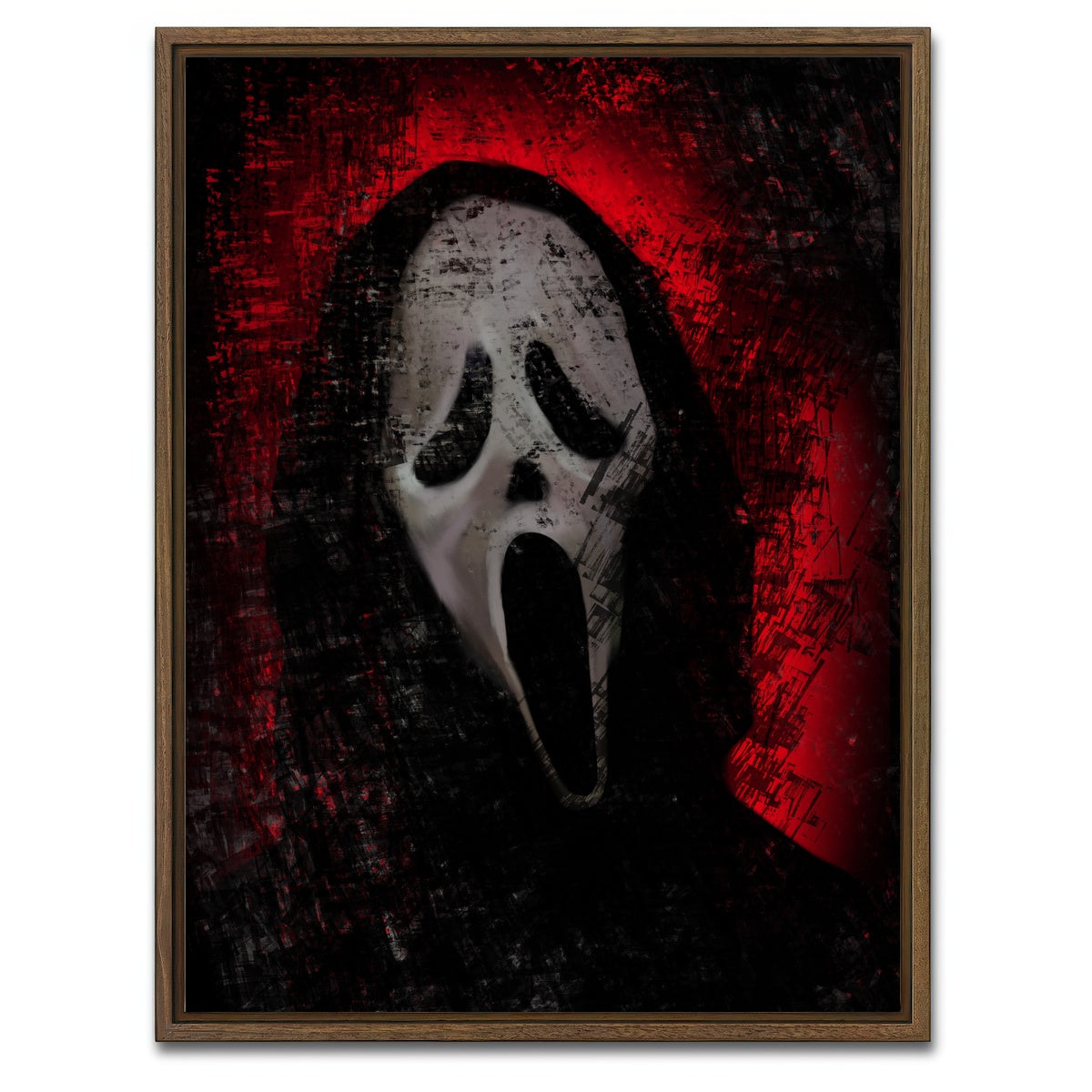 AUTO-MOCKUP WHITE | Ghost Mask | 1 Piece | Walnut Framed Canvas | group=3x4