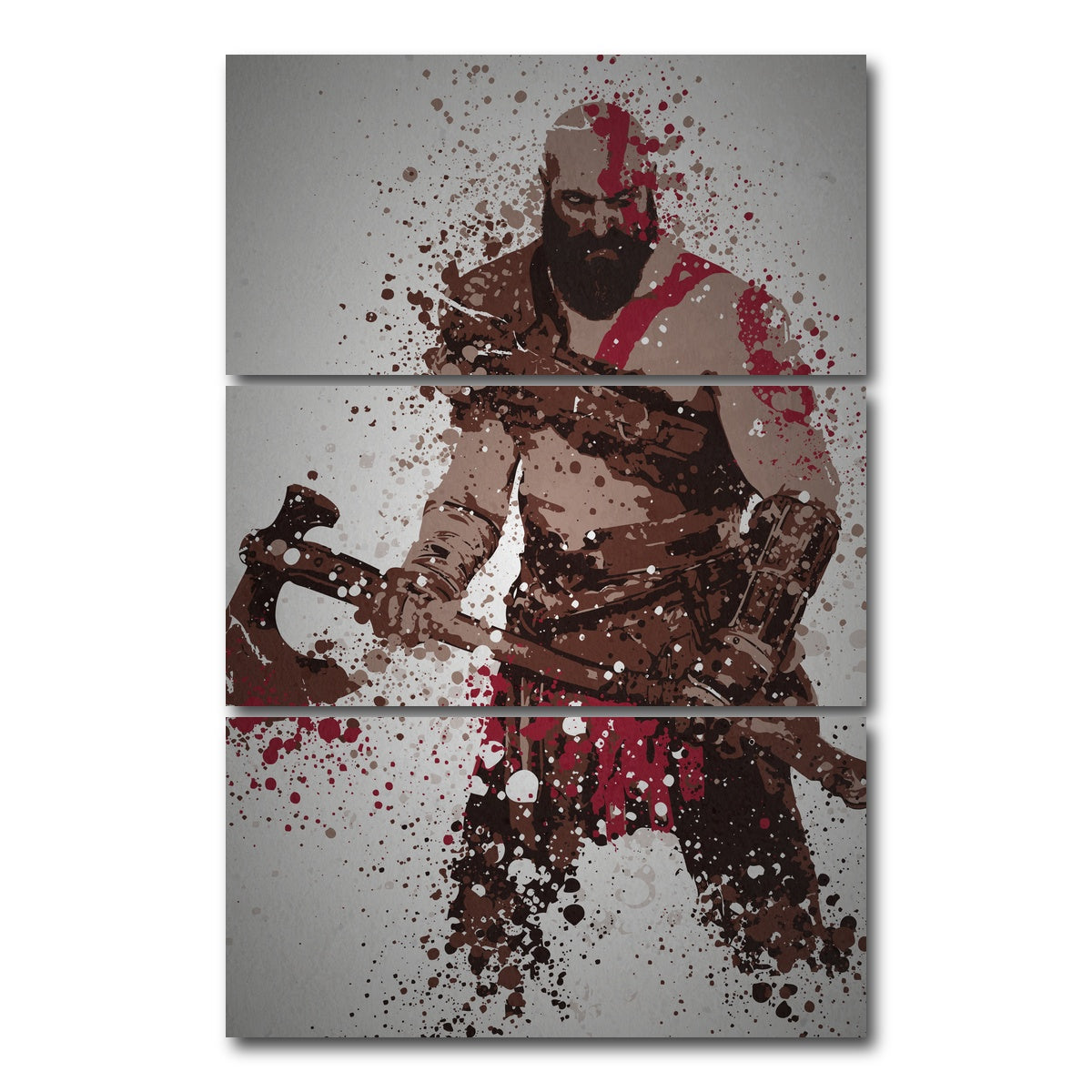 AUTO-MOCKUP WHITE | Ghost of Sparta | 3 Piece | Gallery Wrap Canvas | group=12x24_stacked