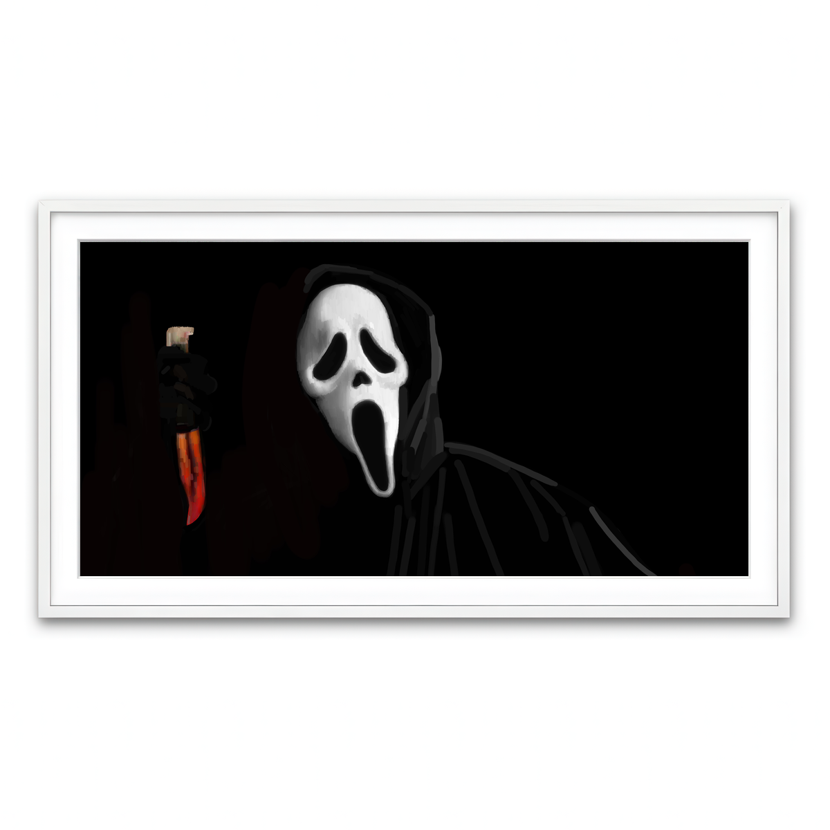 Framed Print 2x1 White