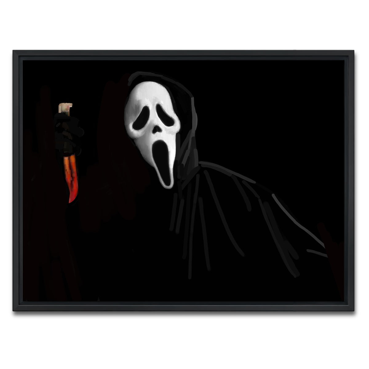 AUTO-MOCKUP WHITE | Ghostface | 1 Piece | Black Framed Canvas | group=4x3