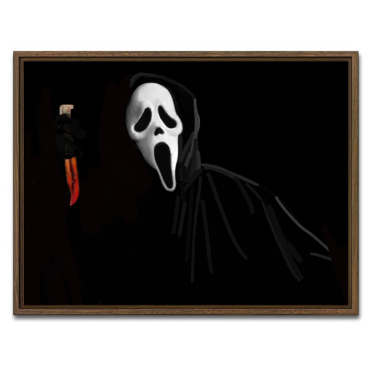 AUTO-MOCKUP WHITE | Ghostface | 1 Piece | Walnut Framed Canvas | group=4x3