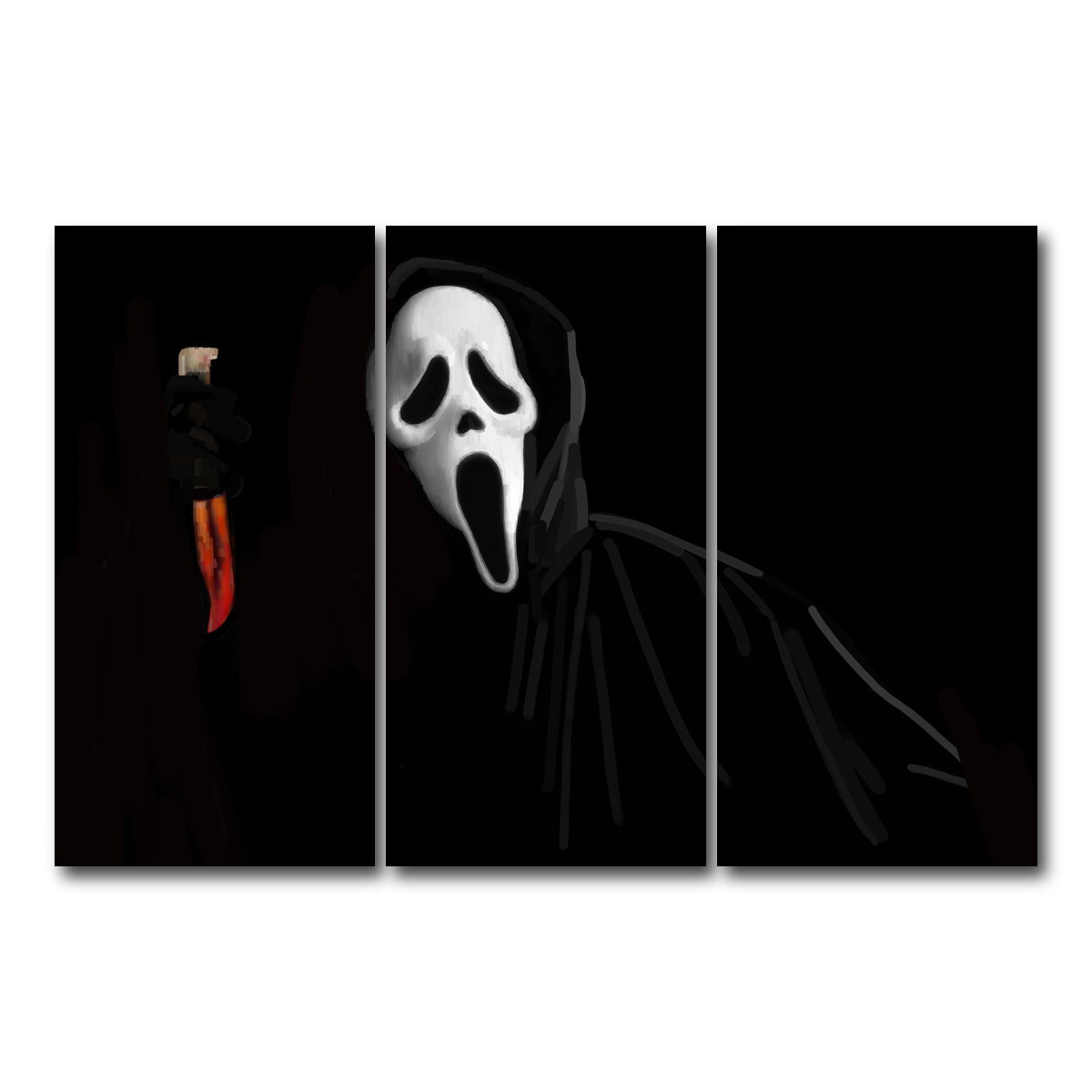 AUTO-MOCKUP WHITE | Ghostface | 3 Piece | Gallery Wrap Canvas | group=12x24
