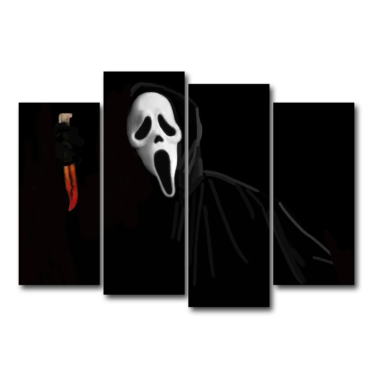 AUTO-MOCKUP WHITE | Ghostface | 4 Piece | Gallery Wrap Canvas | group=4_normal