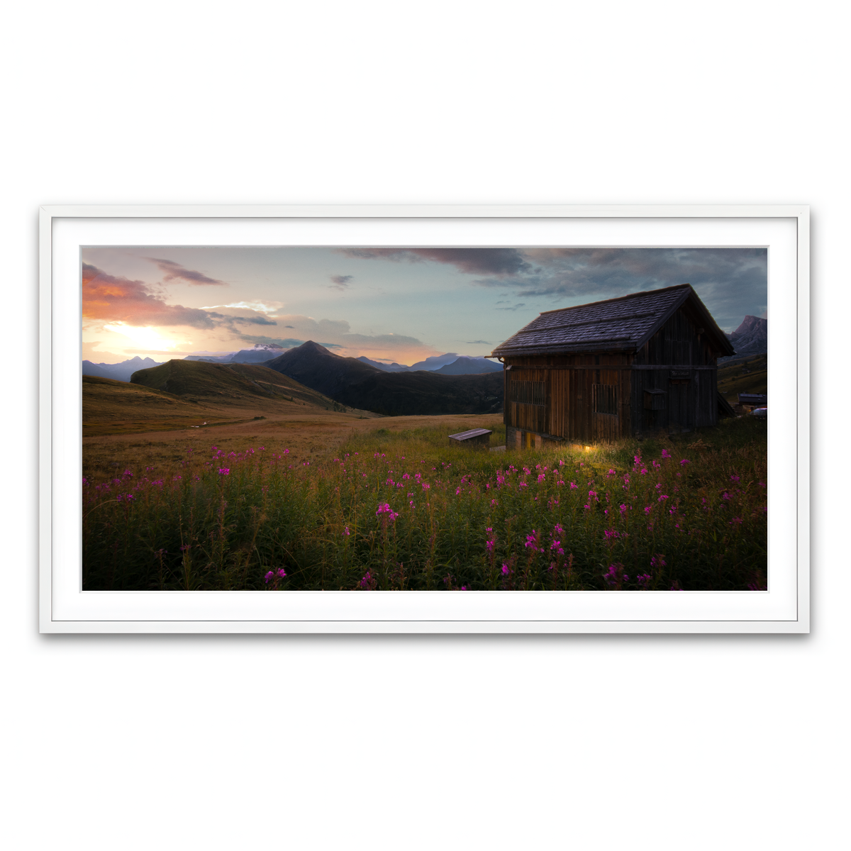 Framed Print 2x1 White