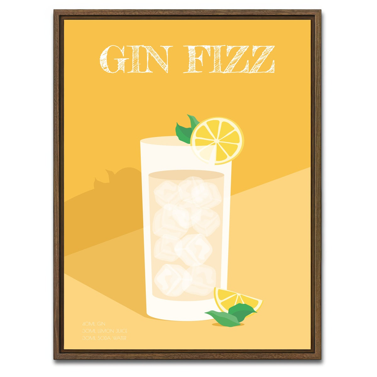 AUTO-MOCKUP WHITE | Gin Fizz | 1 Piece | Walnut Framed Canvas | group=3x4