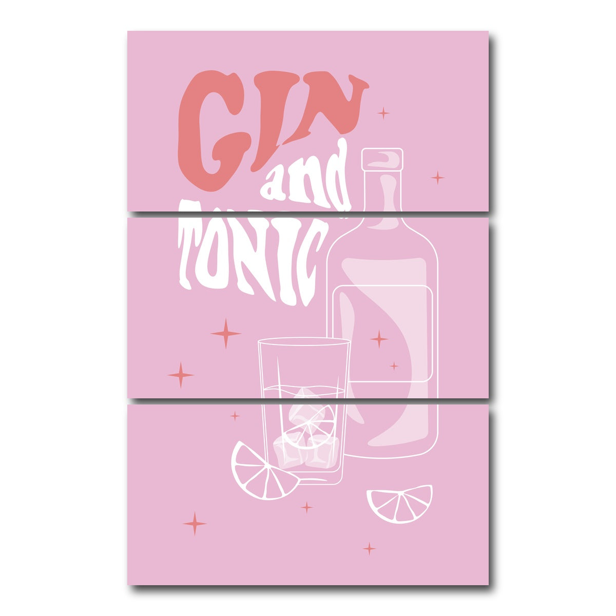 AUTO-MOCKUP WHITE | Gin and Tonic | 3 Piece | Gallery Wrap Canvas | group=12x24_stacked