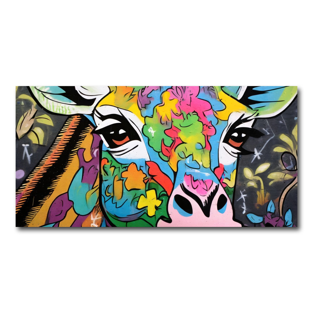 AUTO-MOCKUP WHITE | Giraffe Graffiti | 1 Piece | Gallery Wrap Canvas | group=2x1