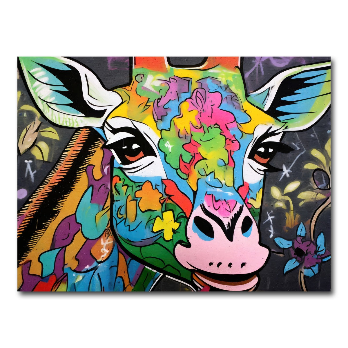 AUTO-MOCKUP WHITE | Giraffe Graffiti | 1 Piece | Gallery Wrap Canvas | group=4x3