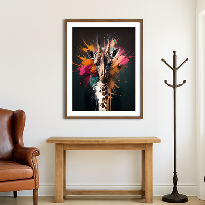 AUTO-MOCKUP ROOM | Giraffe Portrait Wall Art