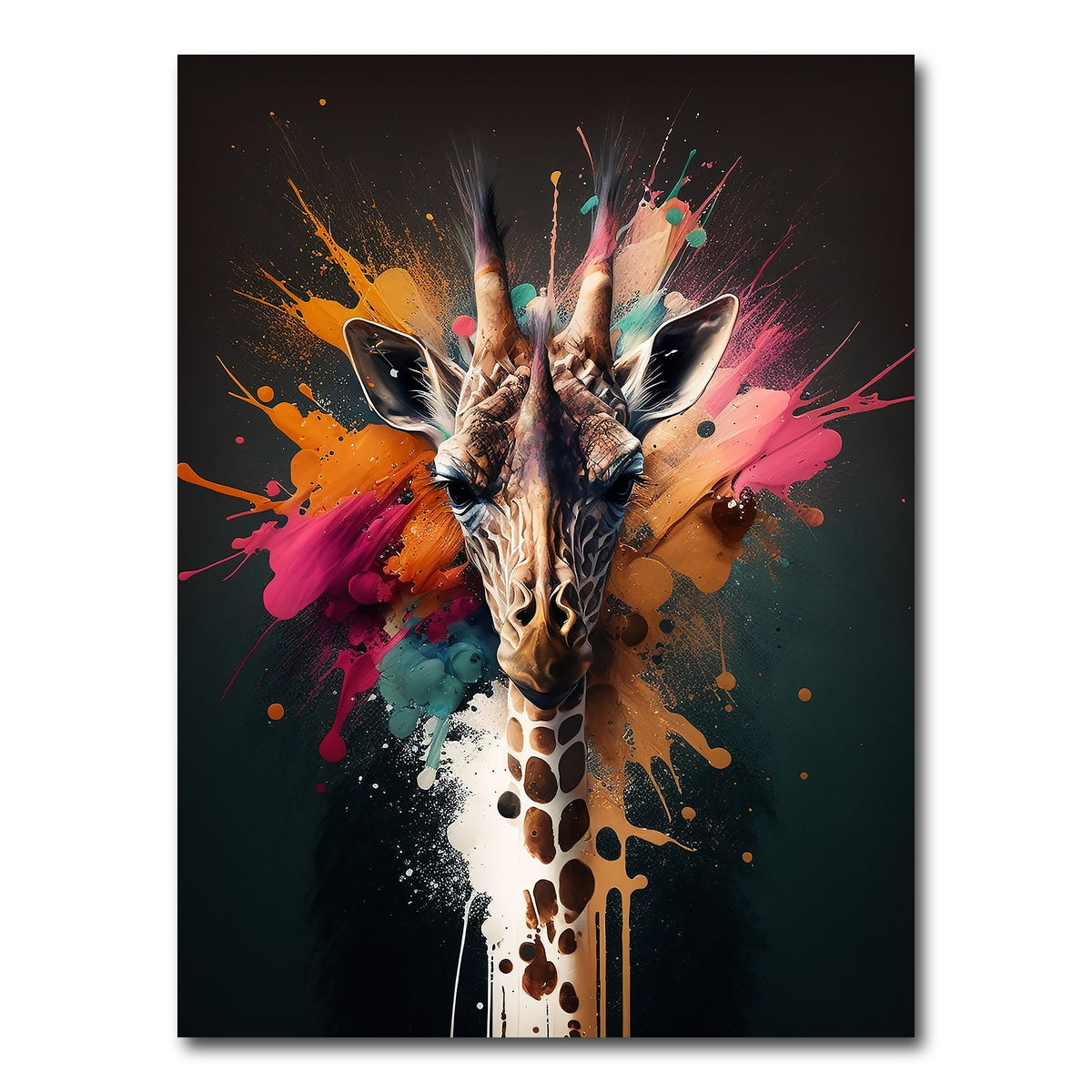 AUTO-MOCKUP WHITE | Giraffe Portrait | 1 Piece | Gallery Wrap Canvas | group=3x4