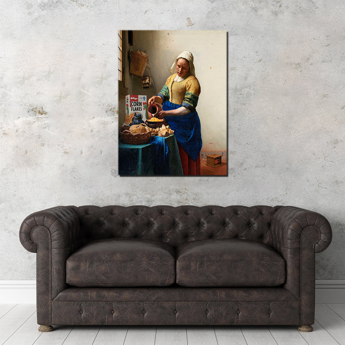 Girl With Cornflakes _ Milk Wall Art
