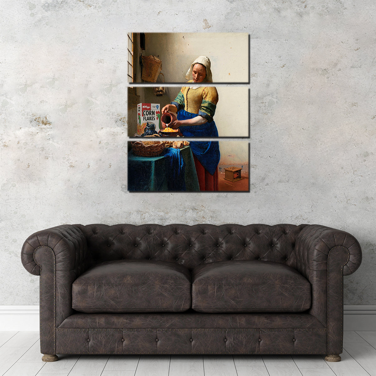 Girl With Cornflakes _ Milk Wall Art