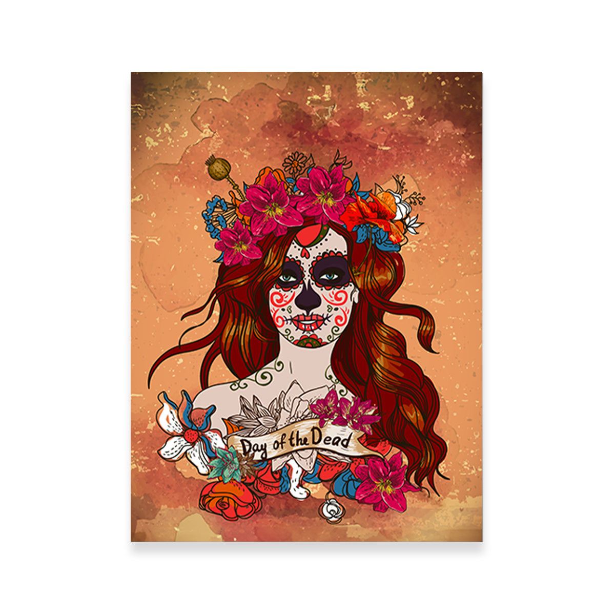 Girl With Sugar Skull Wall Art