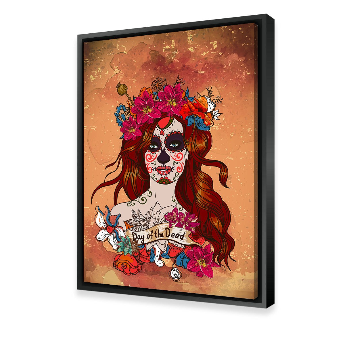 Girl With Sugar Skull Wall Art