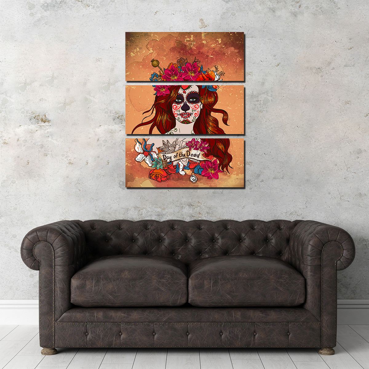 Girl With Sugar Skull Wall Art