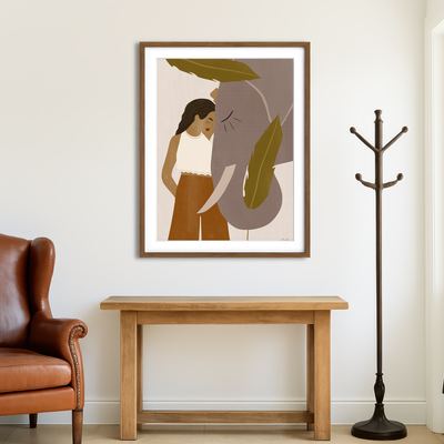AUTO-MOCKUP ROOM | Girl And Elephant Wall Art