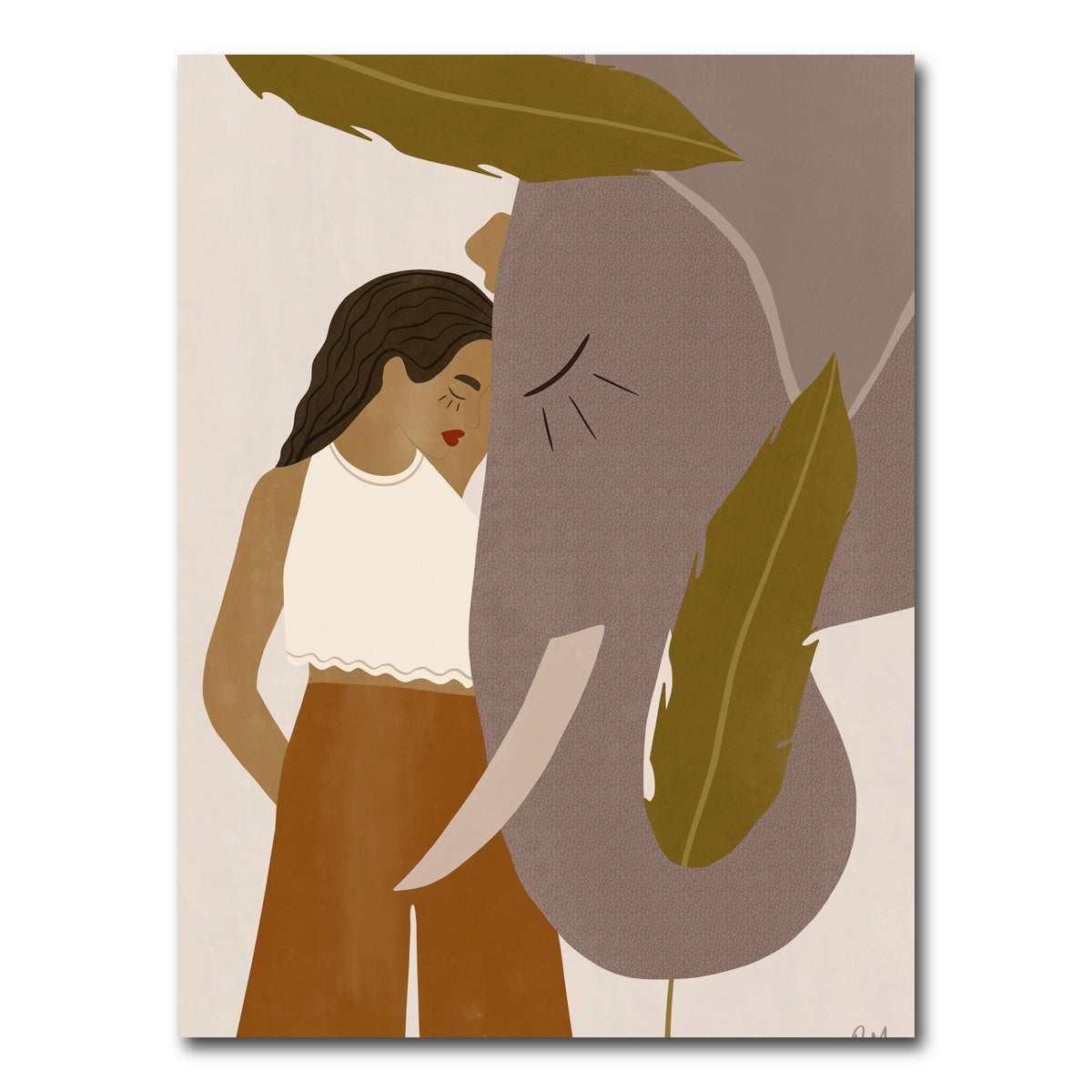 AUTO-MOCKUP WHITE | Girl and Elephant | 1 Piece | Gallery Wrap Canvas | group=3x4