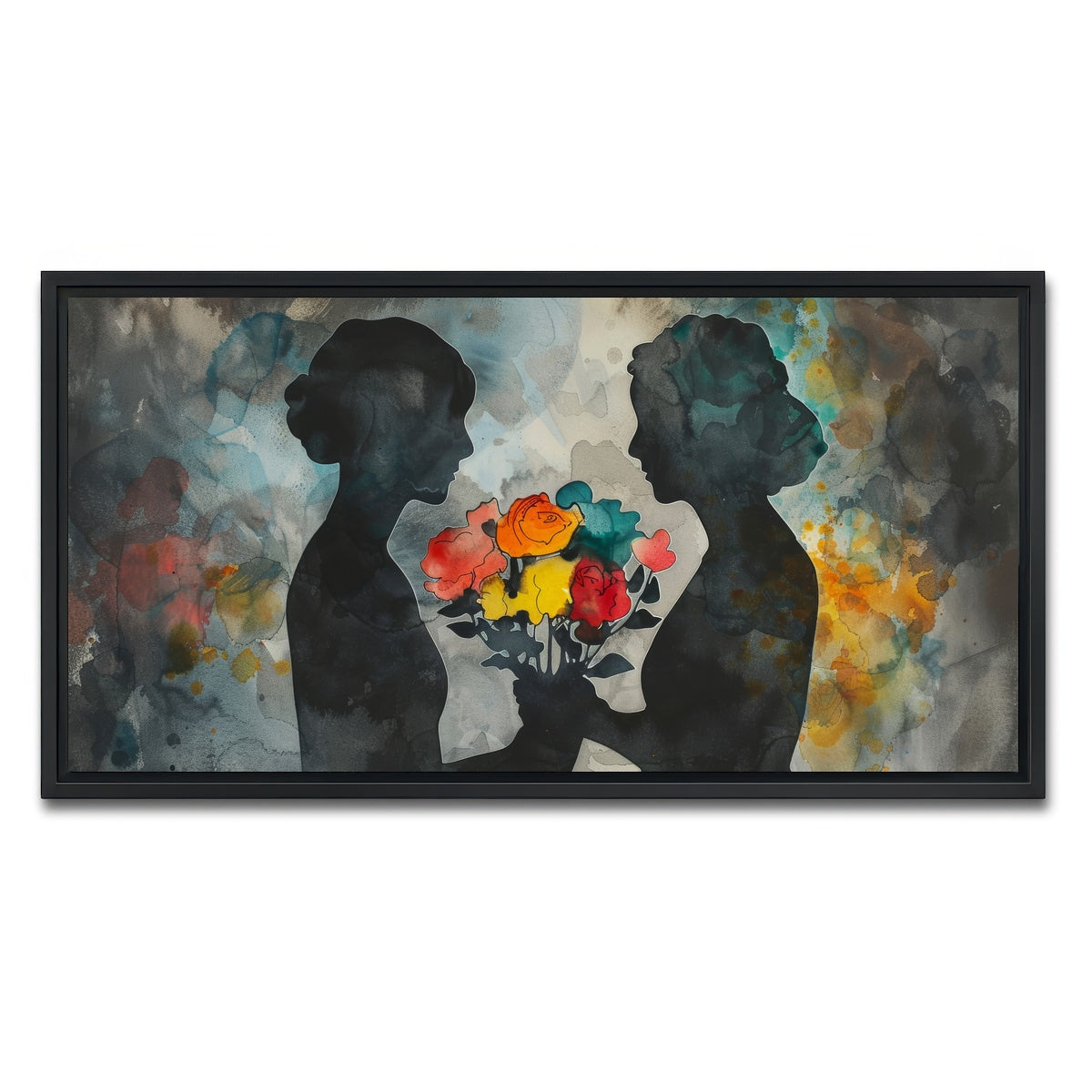 AUTO-MOCKUP WHITE | Give Flowers | 1 Piece | Black Framed Canvas | group=2x1