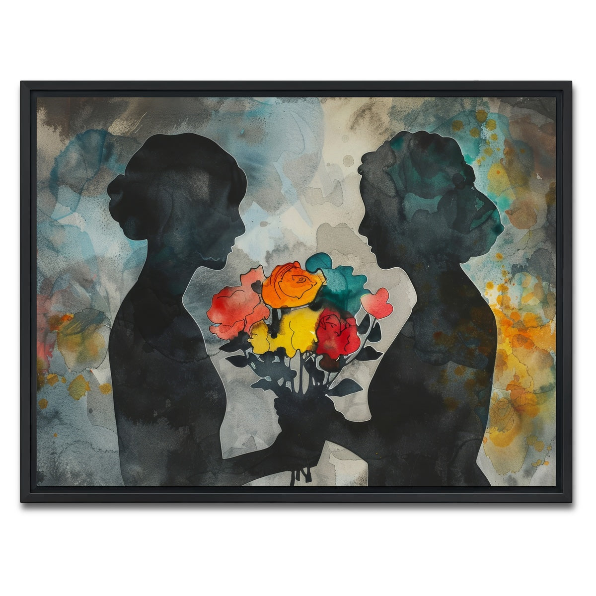 AUTO-MOCKUP WHITE | Give Flowers | 1 Piece | Black Framed Canvas | group=4x3