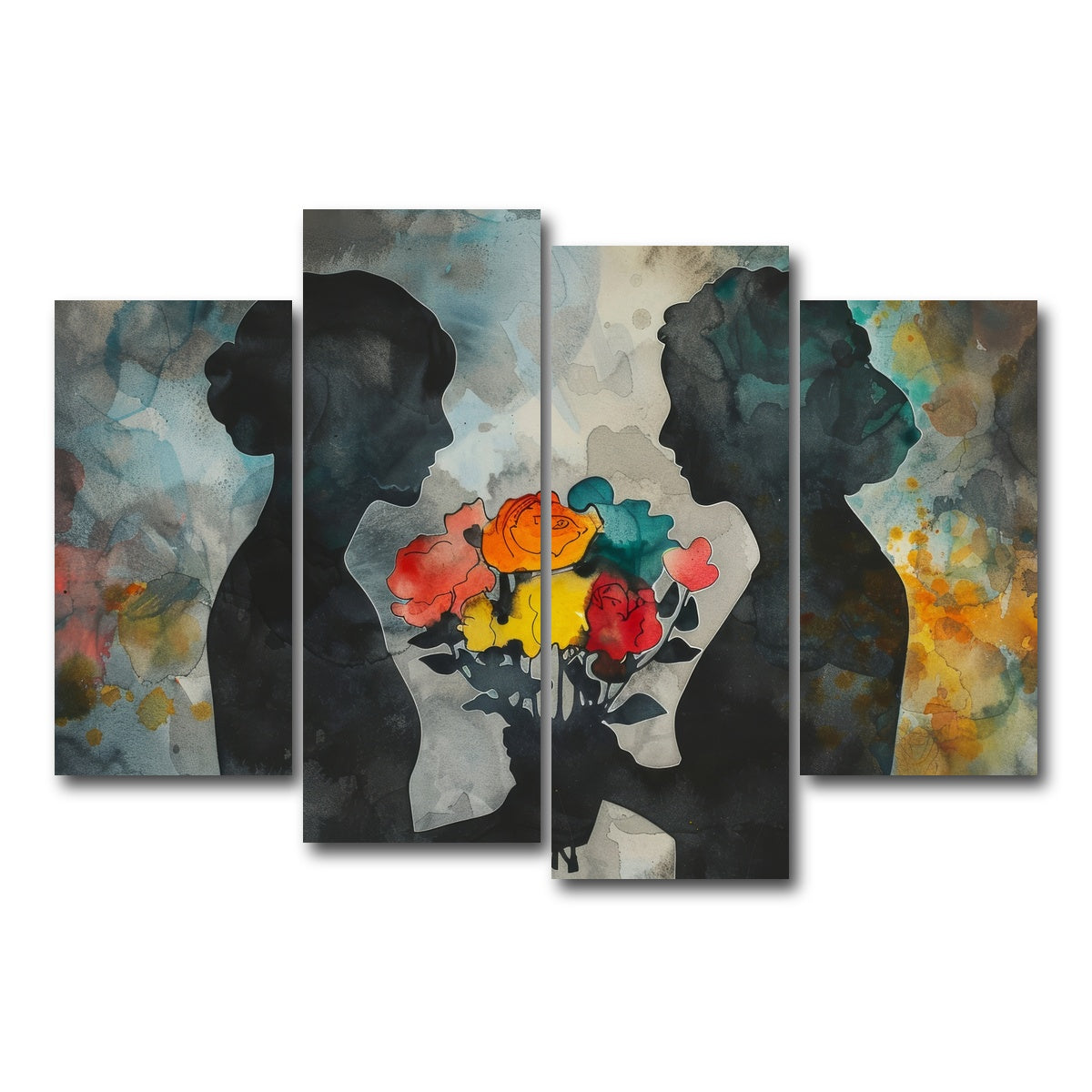 AUTO-MOCKUP WHITE | Give Flowers | 4 Piece | Gallery Wrap Canvas | group=4_short