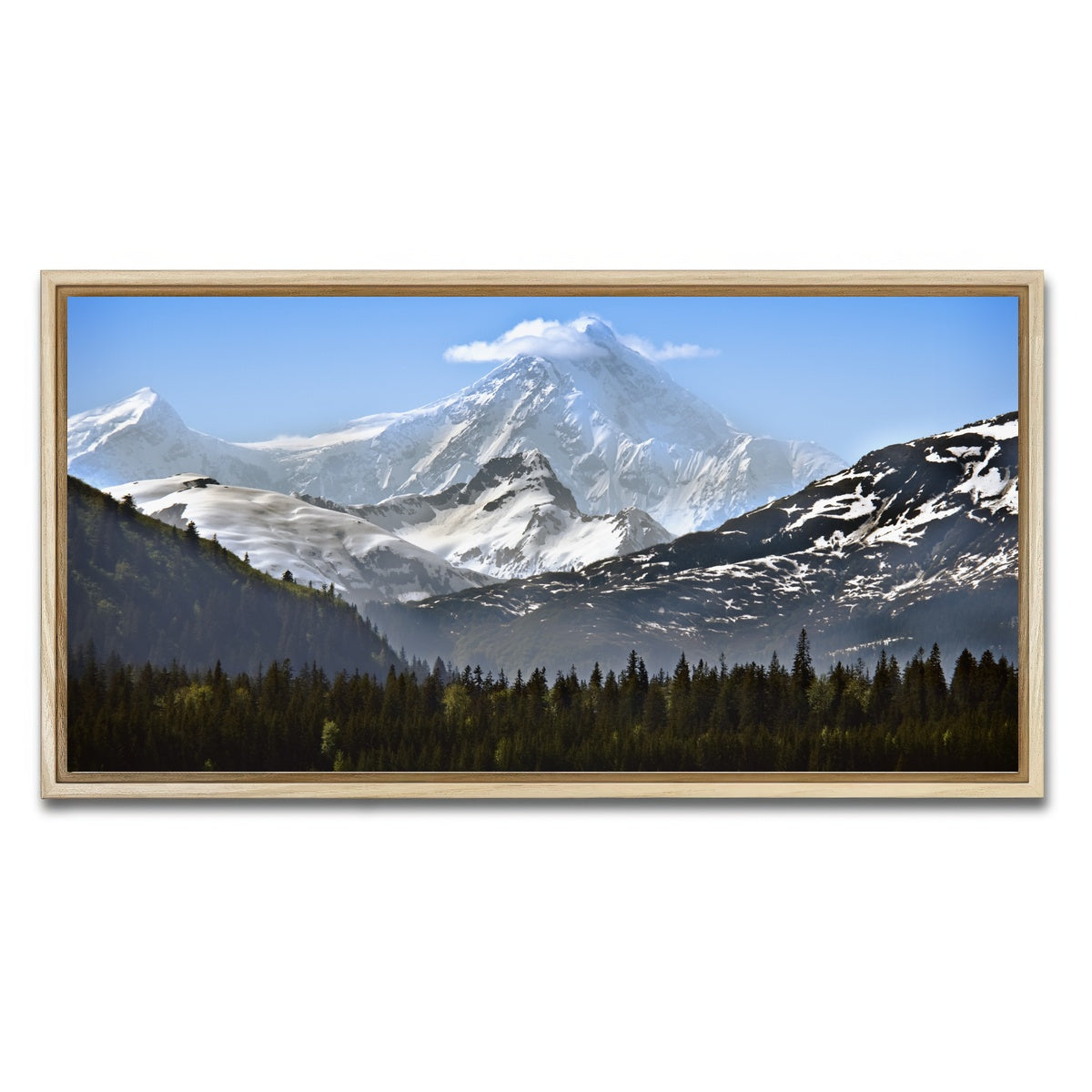 AUTO-MOCKUP WHITE | Glacier Bay National Park Alaska | 1 Piece | Natural Framed Canvas | group=2x1
