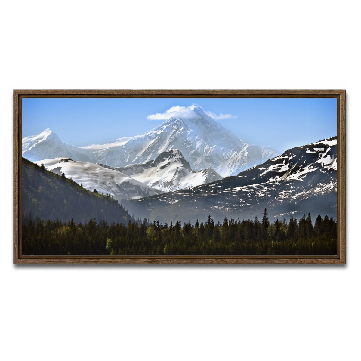 AUTO-MOCKUP WHITE | Glacier Bay National Park Alaska | 1 Piece | Walnut Framed Canvas | group=2x1