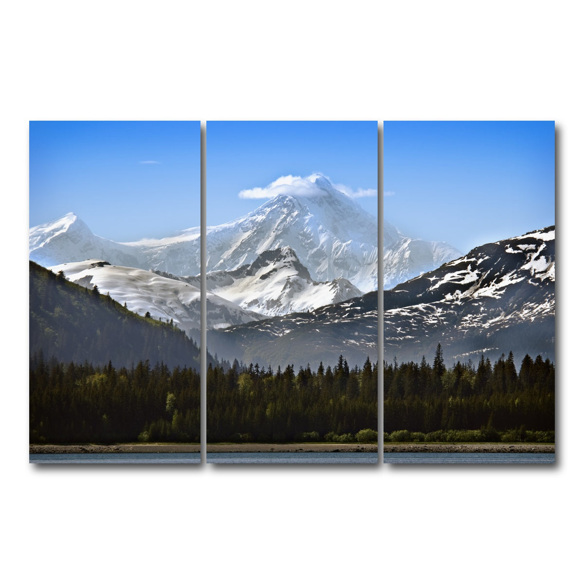 AUTO-MOCKUP WHITE | Glacier Bay National Park Alaska | 3 Piece | Gallery Wrap Canvas | group=12x24