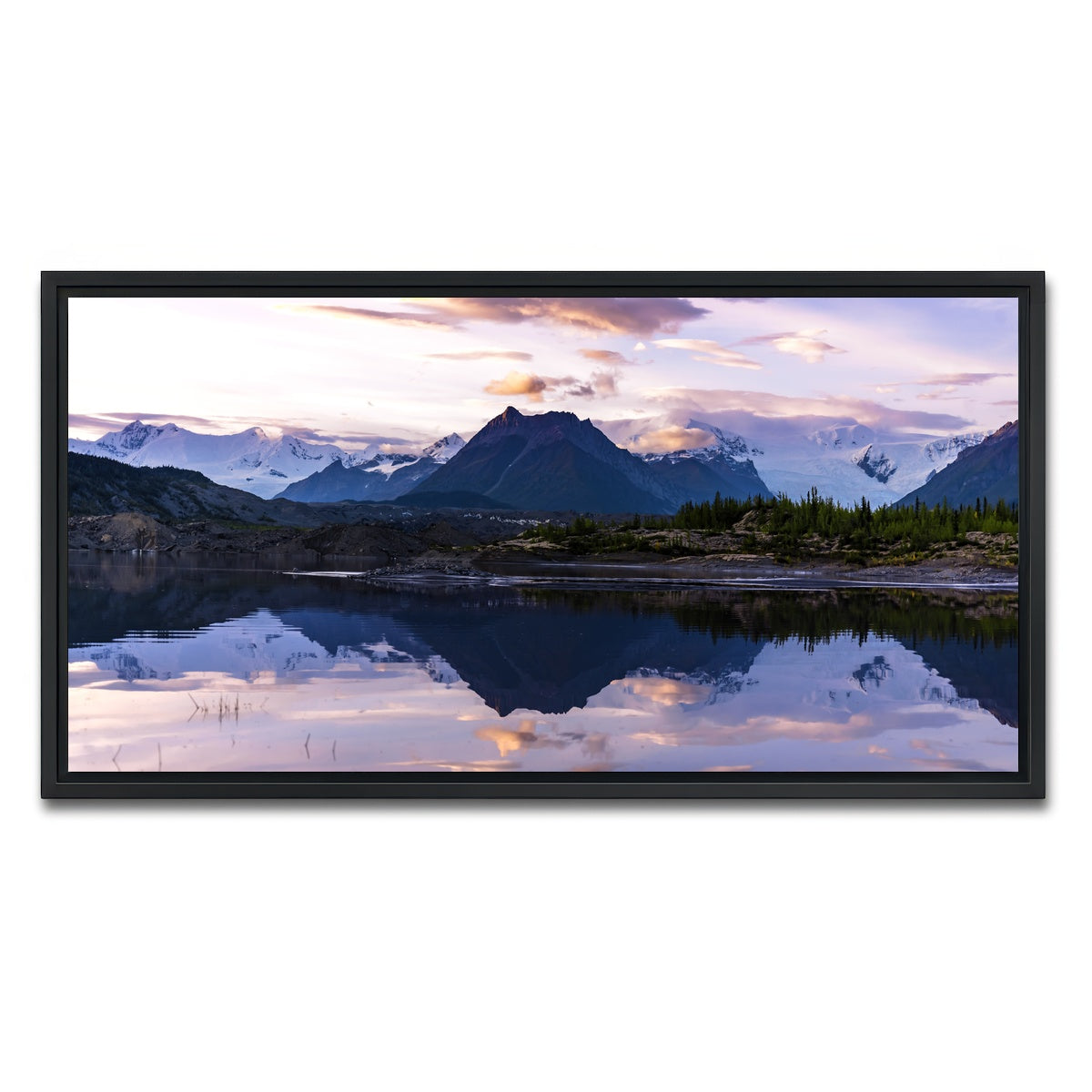 AUTO-MOCKUP WHITE | Glacier Sunset | 1 Piece | Black Framed Canvas | group=2x1