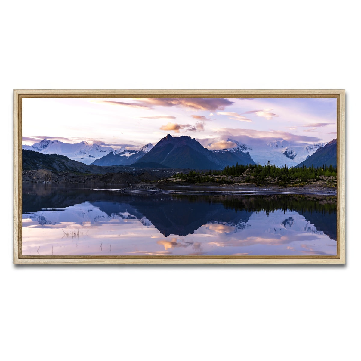 AUTO-MOCKUP WHITE | Glacier Sunset | 1 Piece | Natural Framed Canvas | group=2x1
