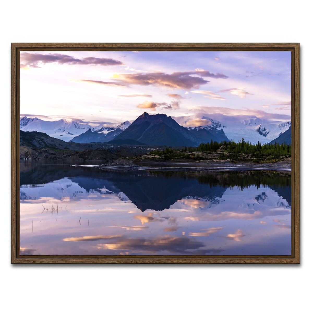 AUTO-MOCKUP WHITE | Glacier Sunset | 1 Piece | Walnut Framed Canvas | group=4x3