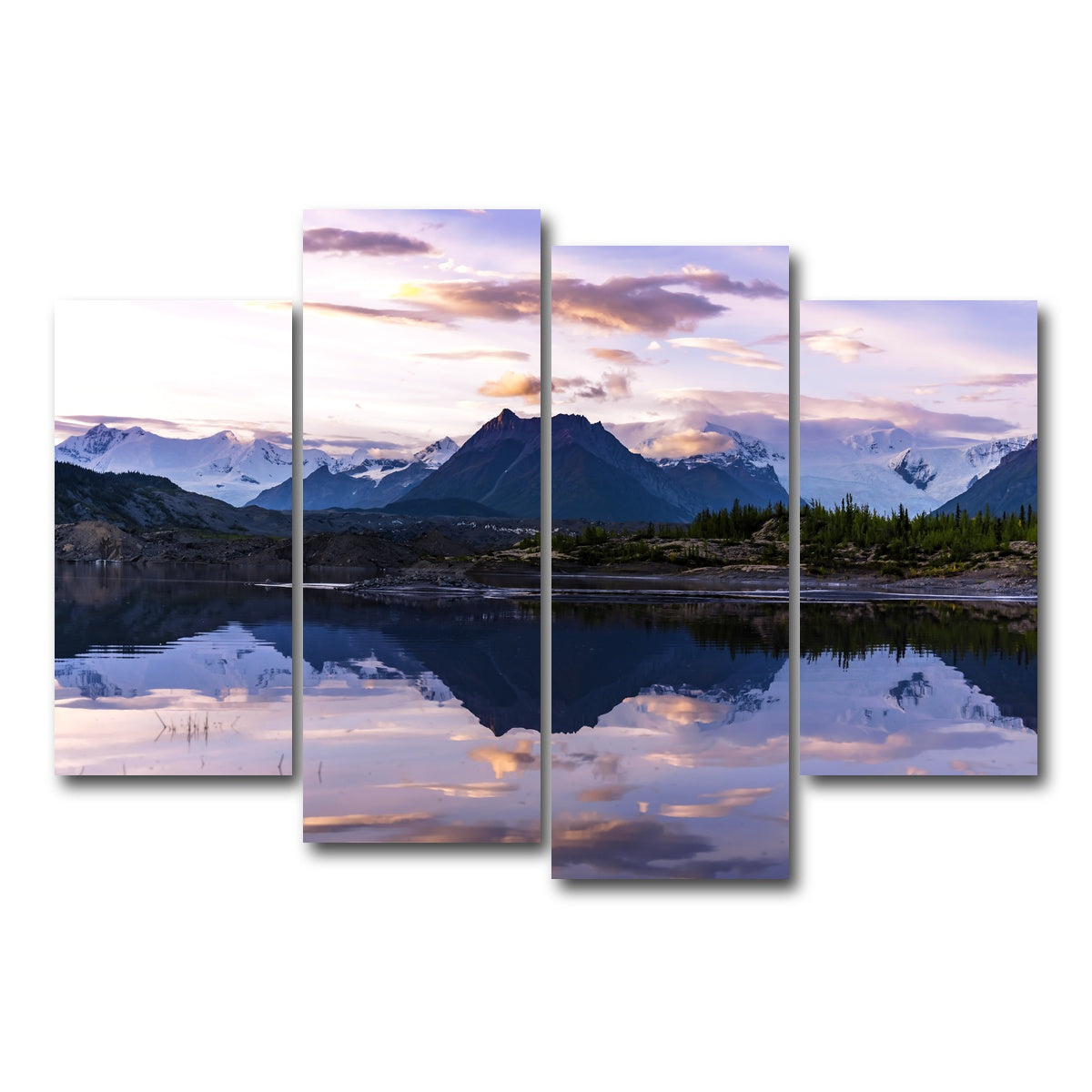 AUTO-MOCKUP WHITE | Glacier Sunset | 4 Piece | Gallery Wrap Canvas | group=4_short