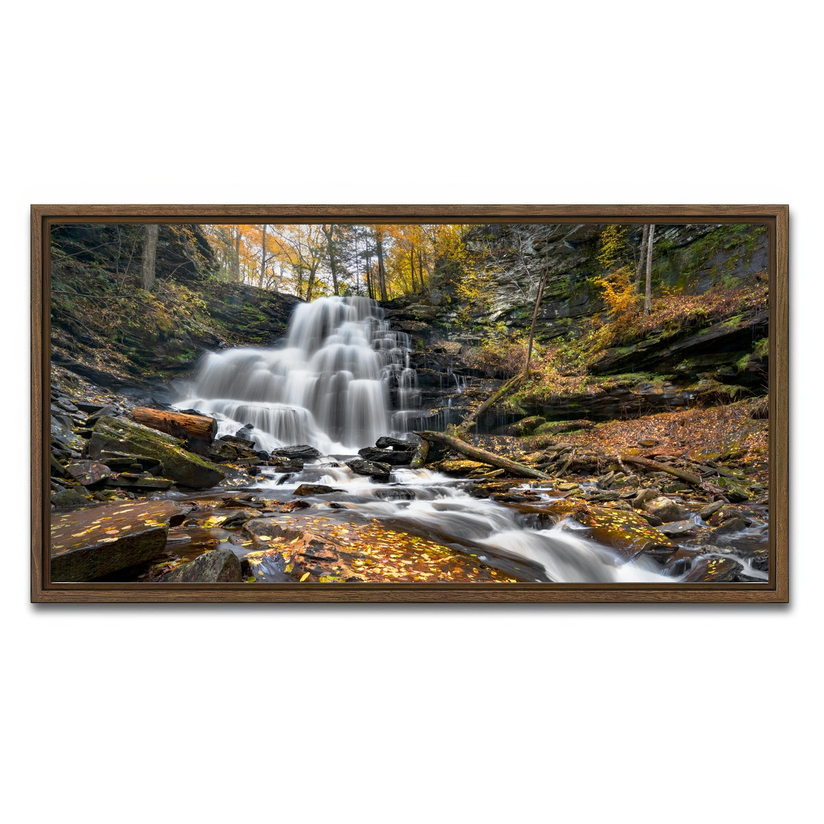 AUTO-MOCKUP WHITE | Glass Half Full | 1 Piece | Walnut Framed Canvas | group=2x1