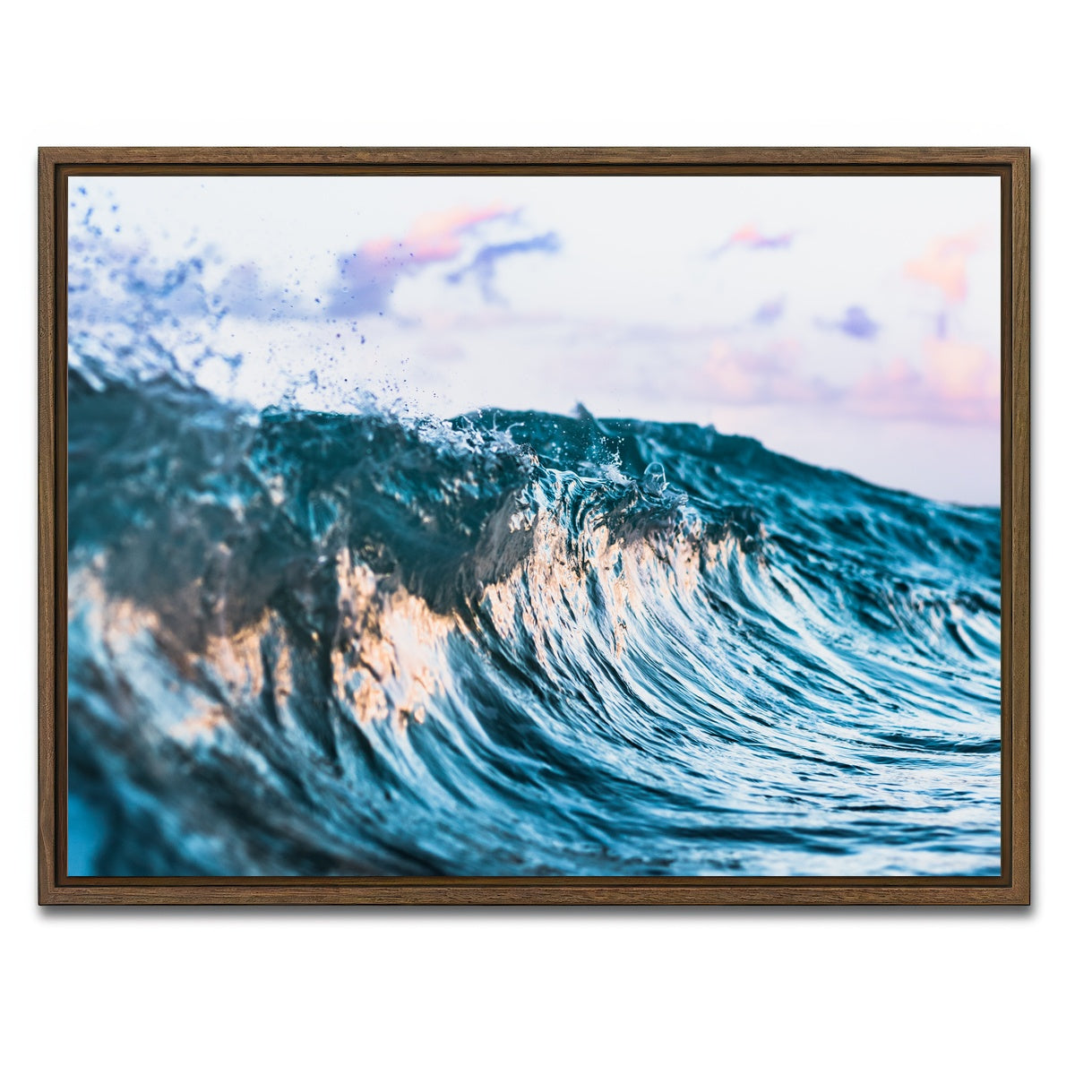 AUTO-MOCKUP WHITE | Glassy Break | 1 Piece | Walnut Framed Canvas | group=4x3